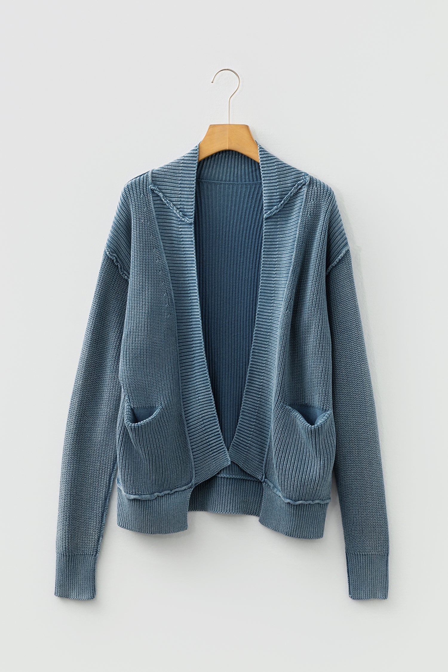 Mineral Wash Exposed Seam Patchwork Knit Open Sweater Cardigan - Sweaters & Cardigans/Cardigans