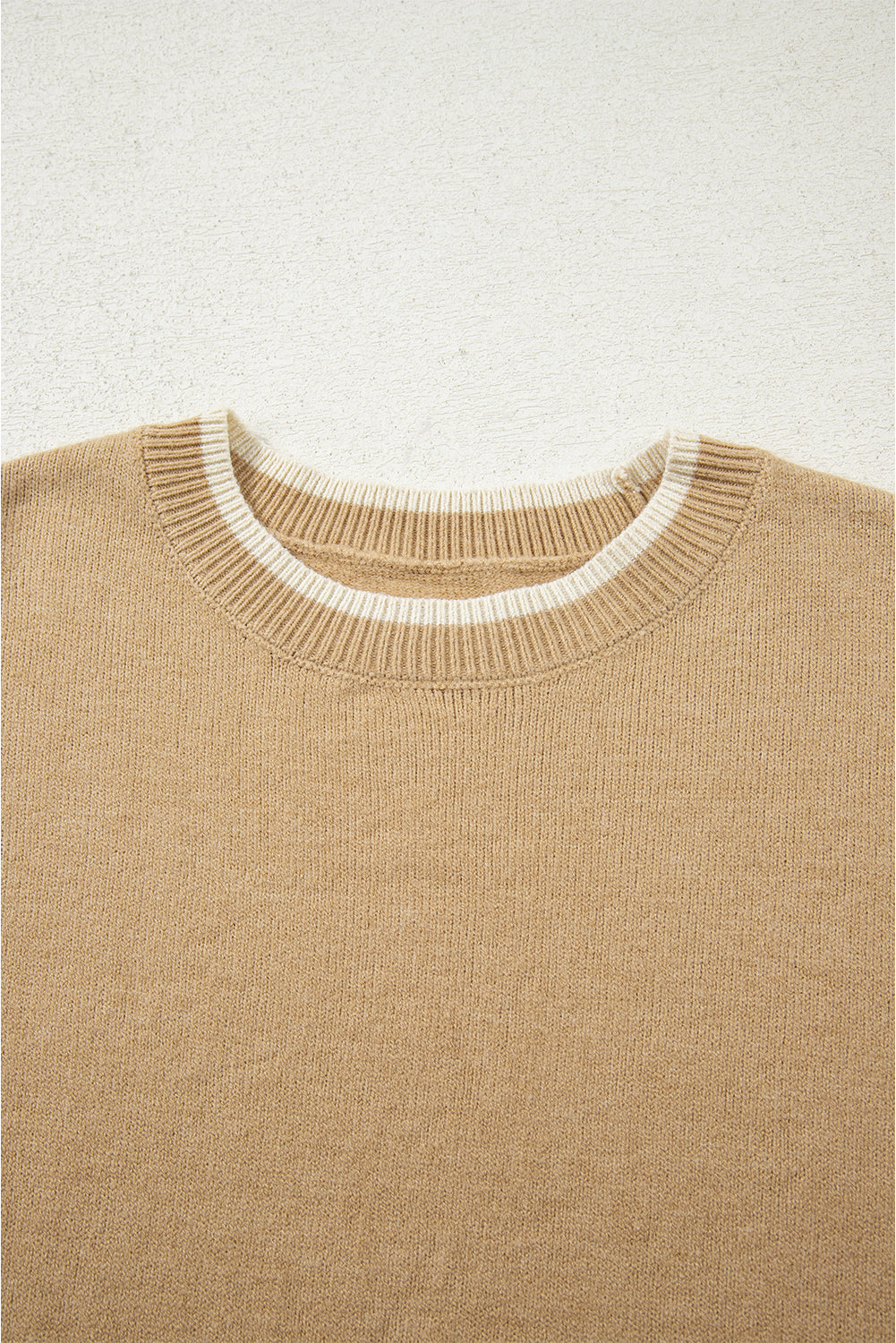 Leopard Bow Decor Split Cuff Contrast Trim Sweater - eAura