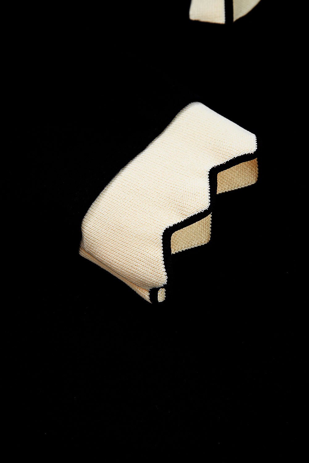 Scallop Trim Colour Block Long Sleeve Collared Top - eAura