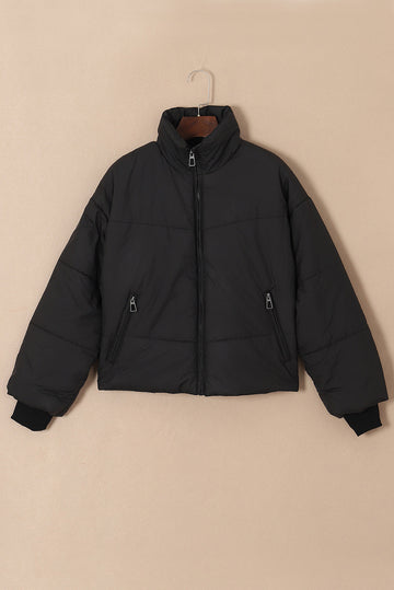 Zip-Up Puffer Jacket With Pockets - Outerwear/Jackets