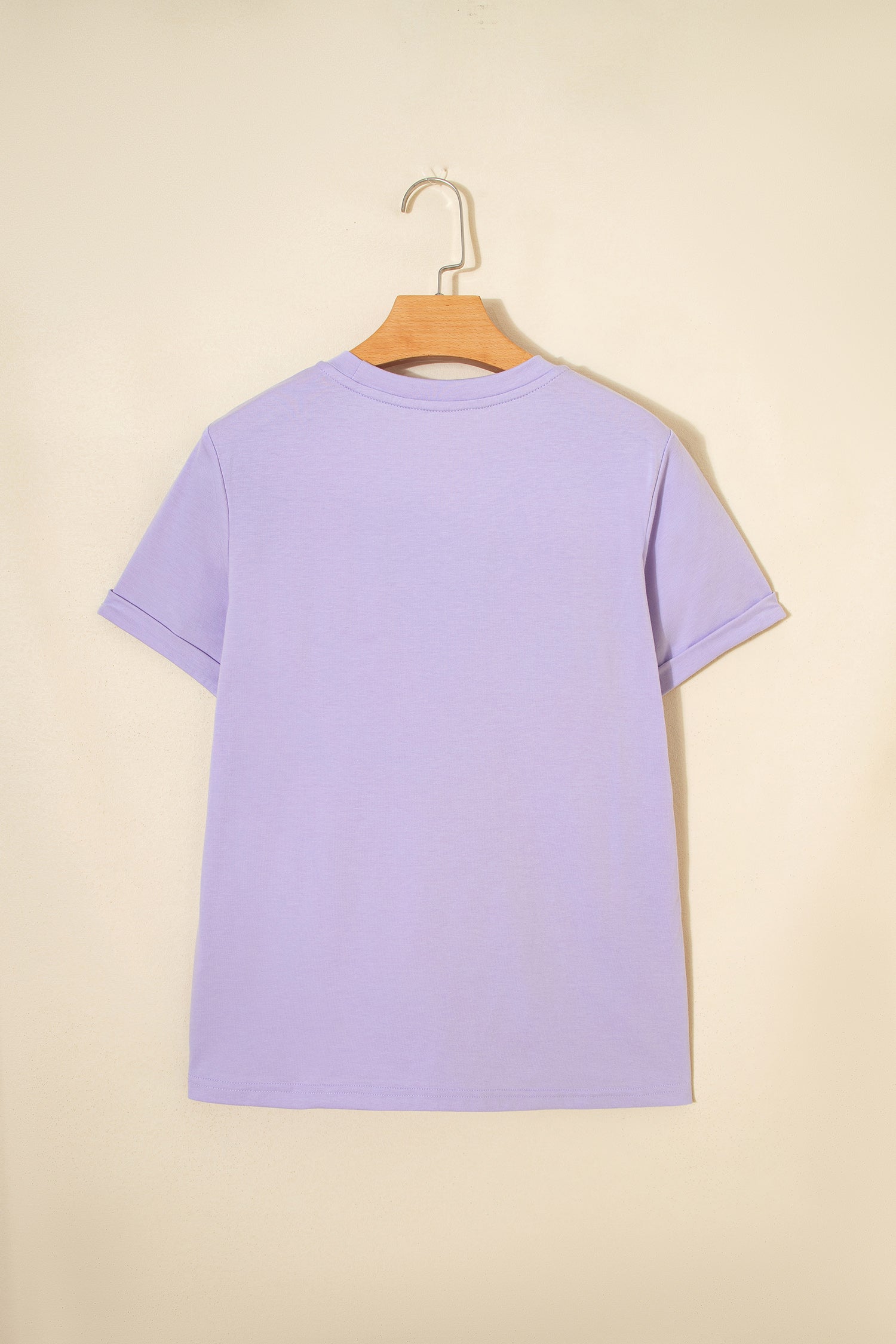 Casual Plain Crew Neck Tee T-Shirt