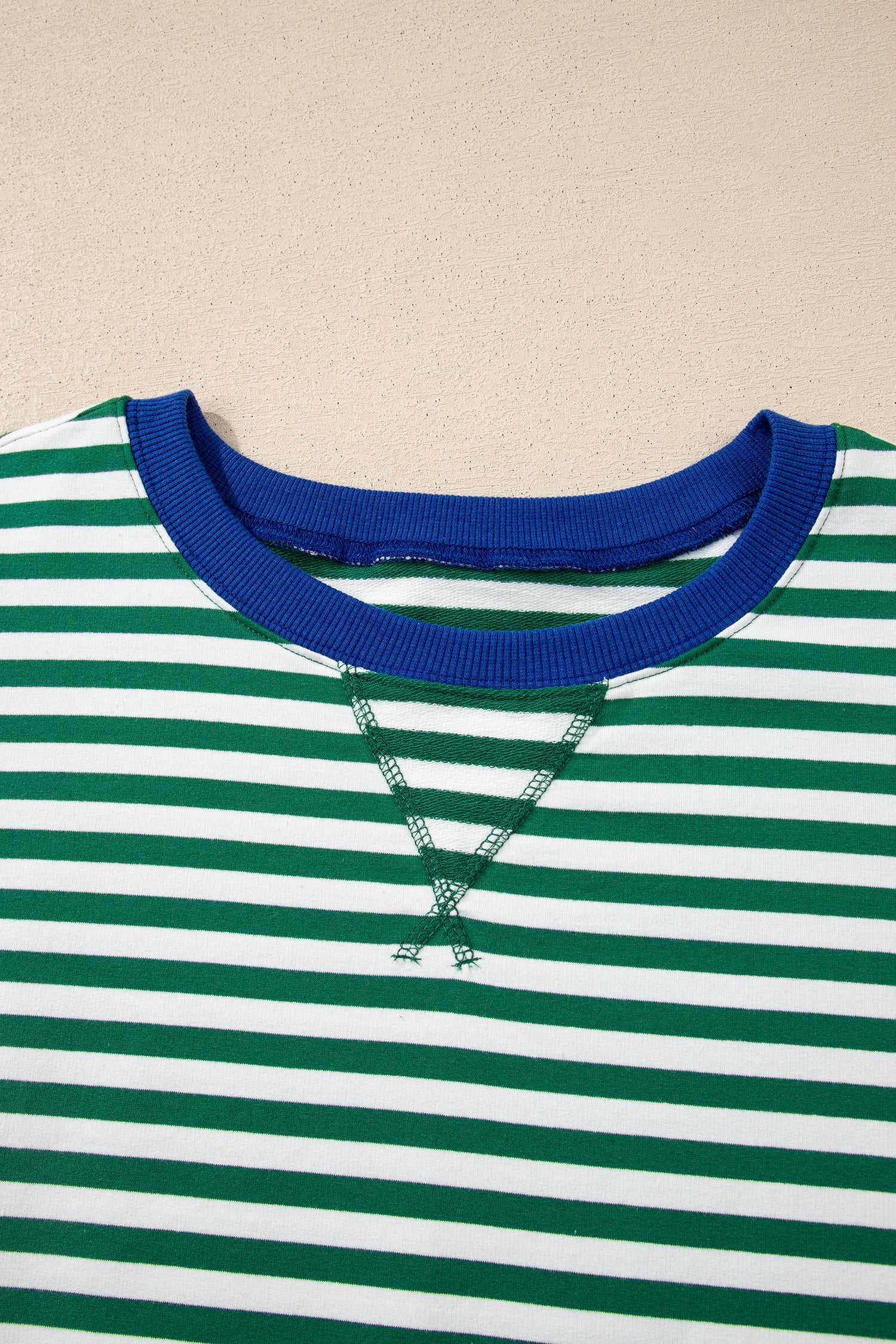 Stripe Boxy Tee Drawstring Elastic Waist Plus Size Short Co-ord Set