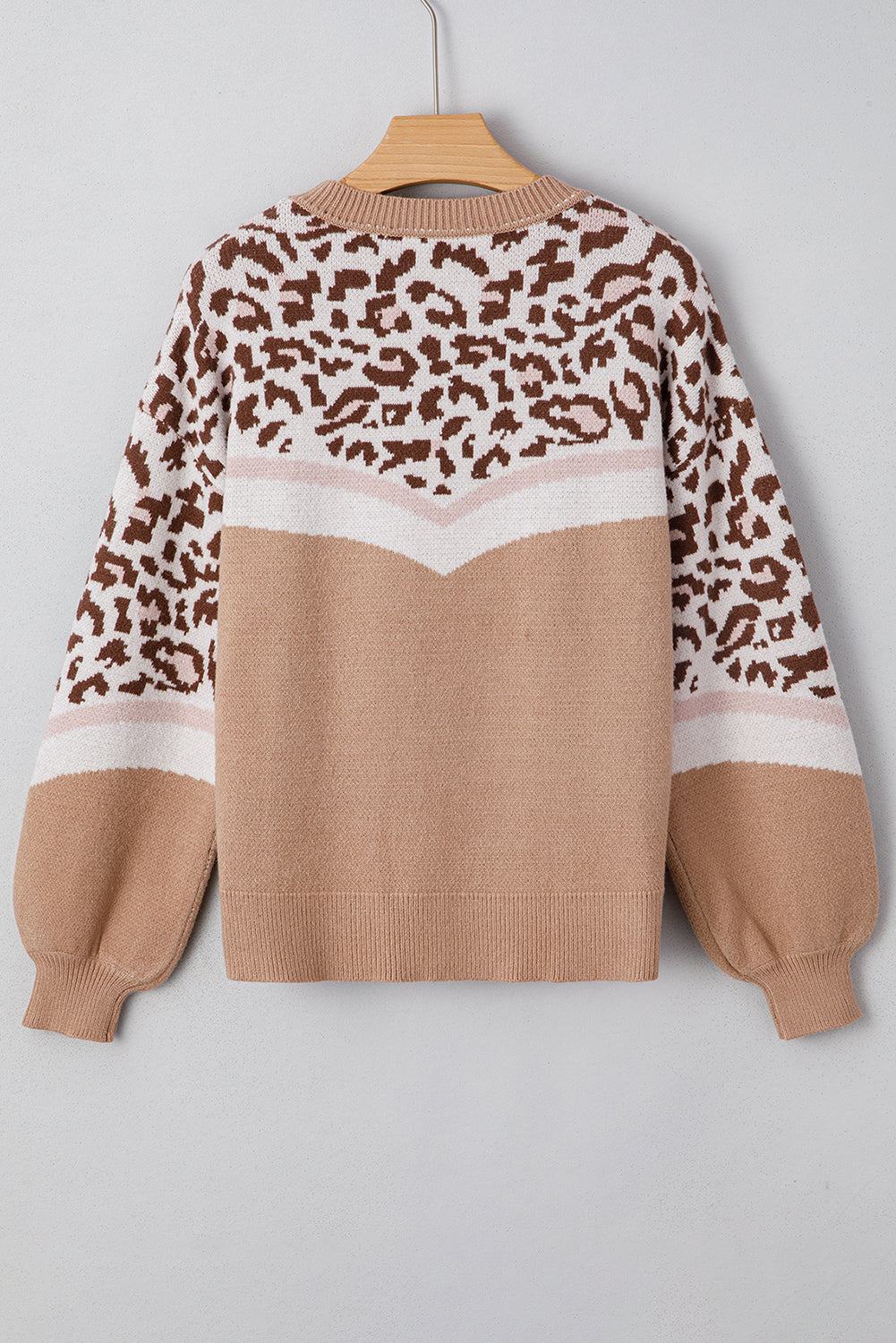 Leopard Round Neck Knit Oversized Sweater - eAura