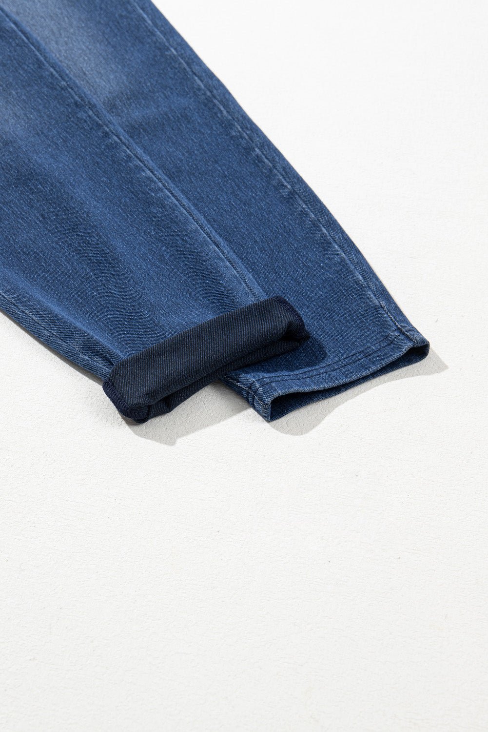 Navy Blue Skinny Elastic Waist Ankle Length Mid Waist Jeggings with Pockets eAura
