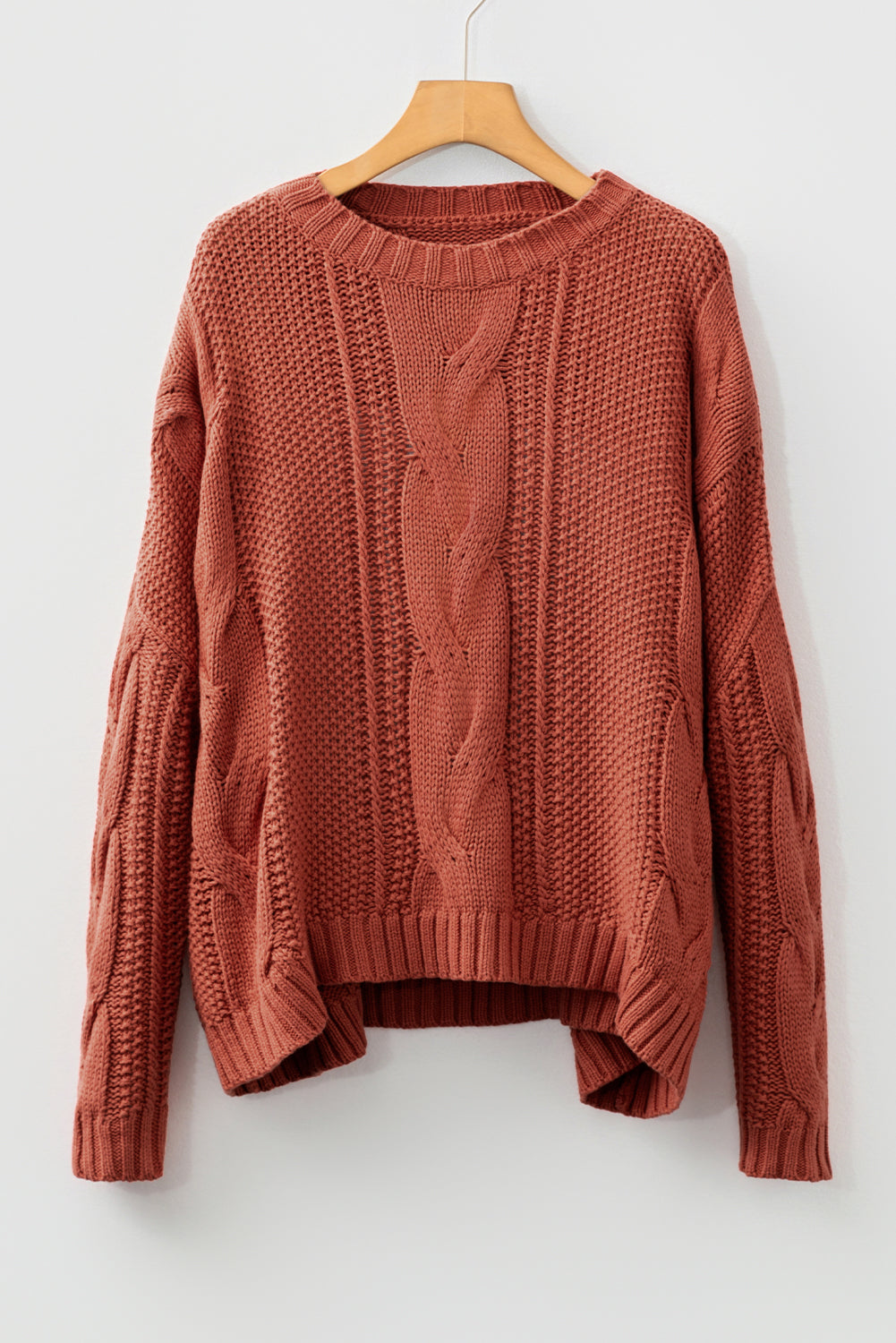 Chunky Fit Slouchy Textured Knit Sweater - eAura