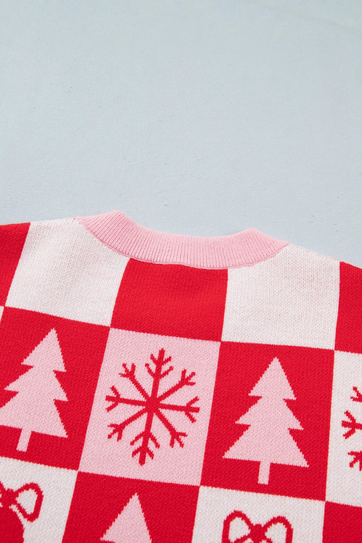 Pullover Christmas Plaid Round Neck Long Sleeve Tunic Sweater