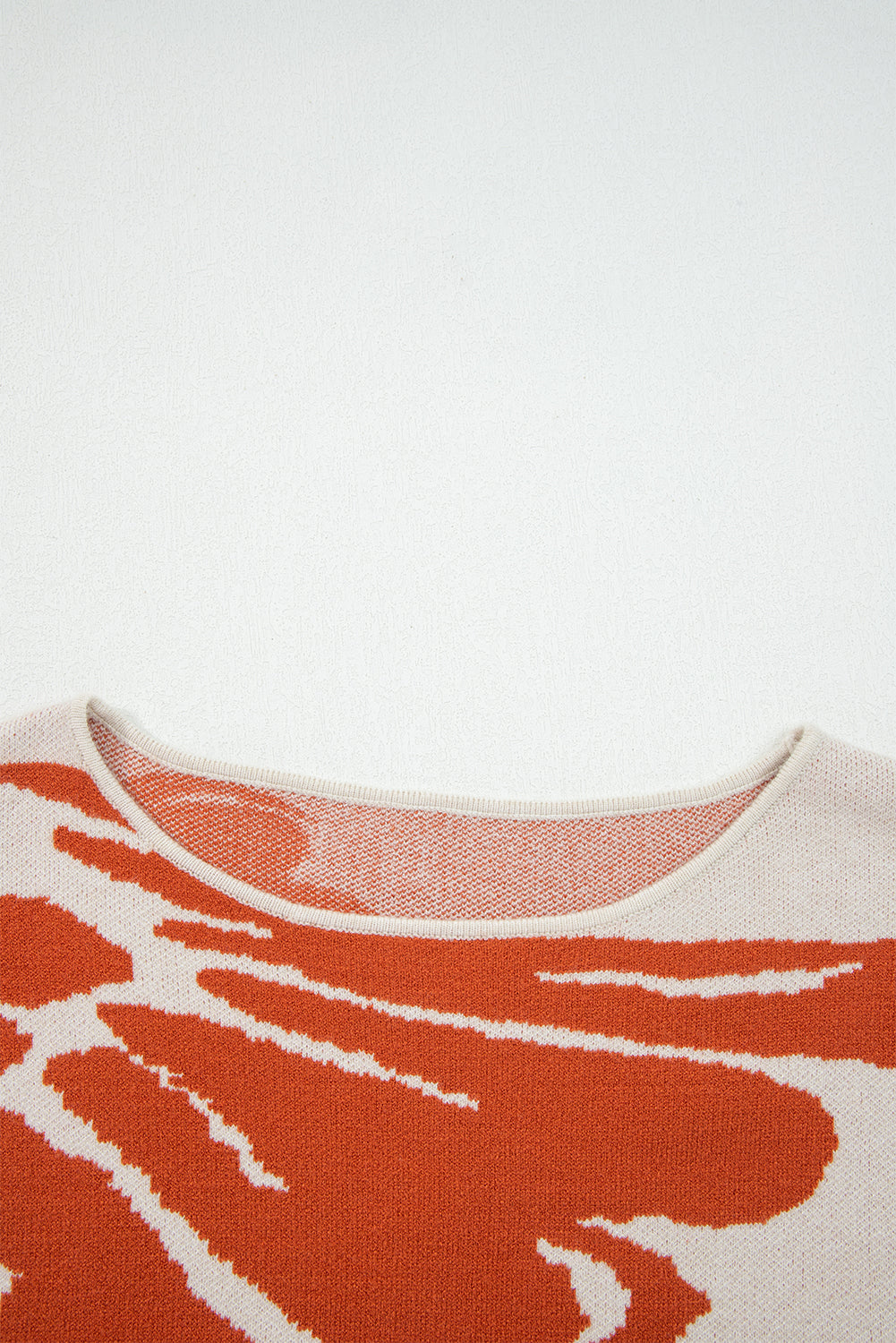 Bold Flower Pattern Wide Sleeve Overside Sweater eAura