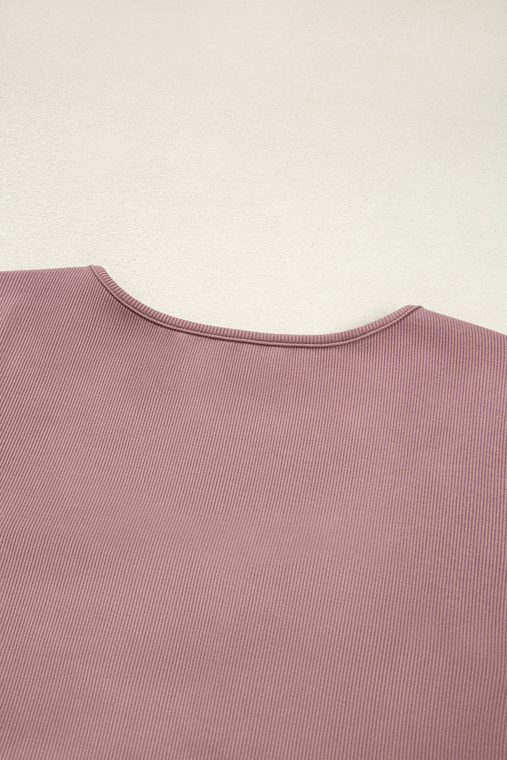 Gathered Bust Square Neck Ribbed Fit Long Sleeve Top - eAura