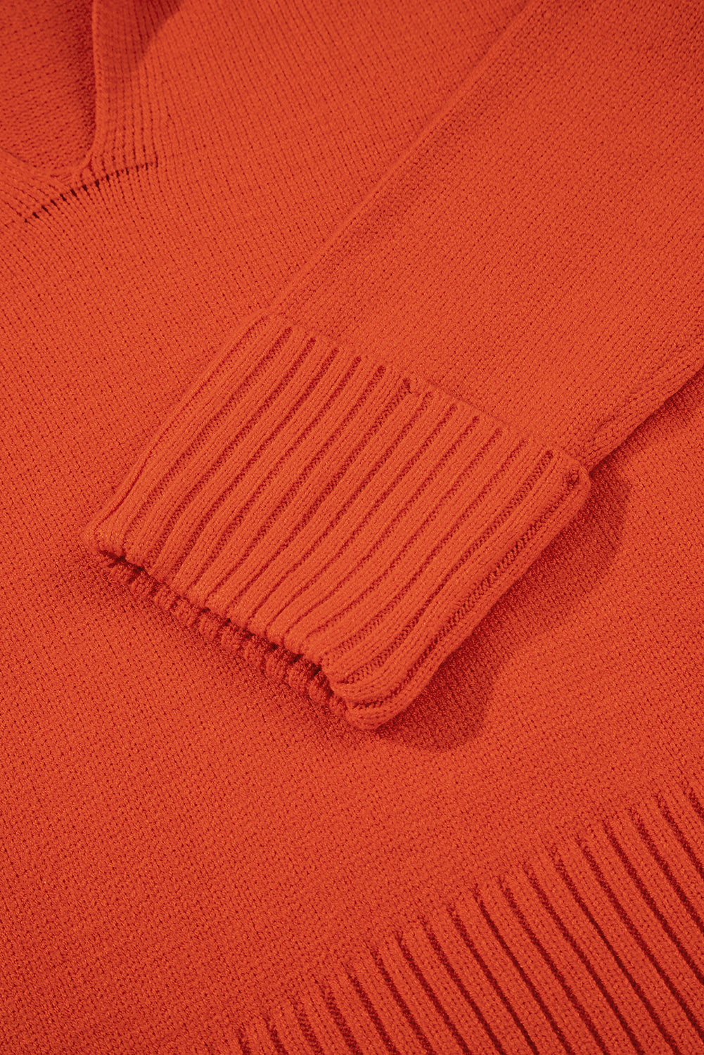 Collared V-Neck Ribbed Edge Sweater Dear-Lover Dropshipping