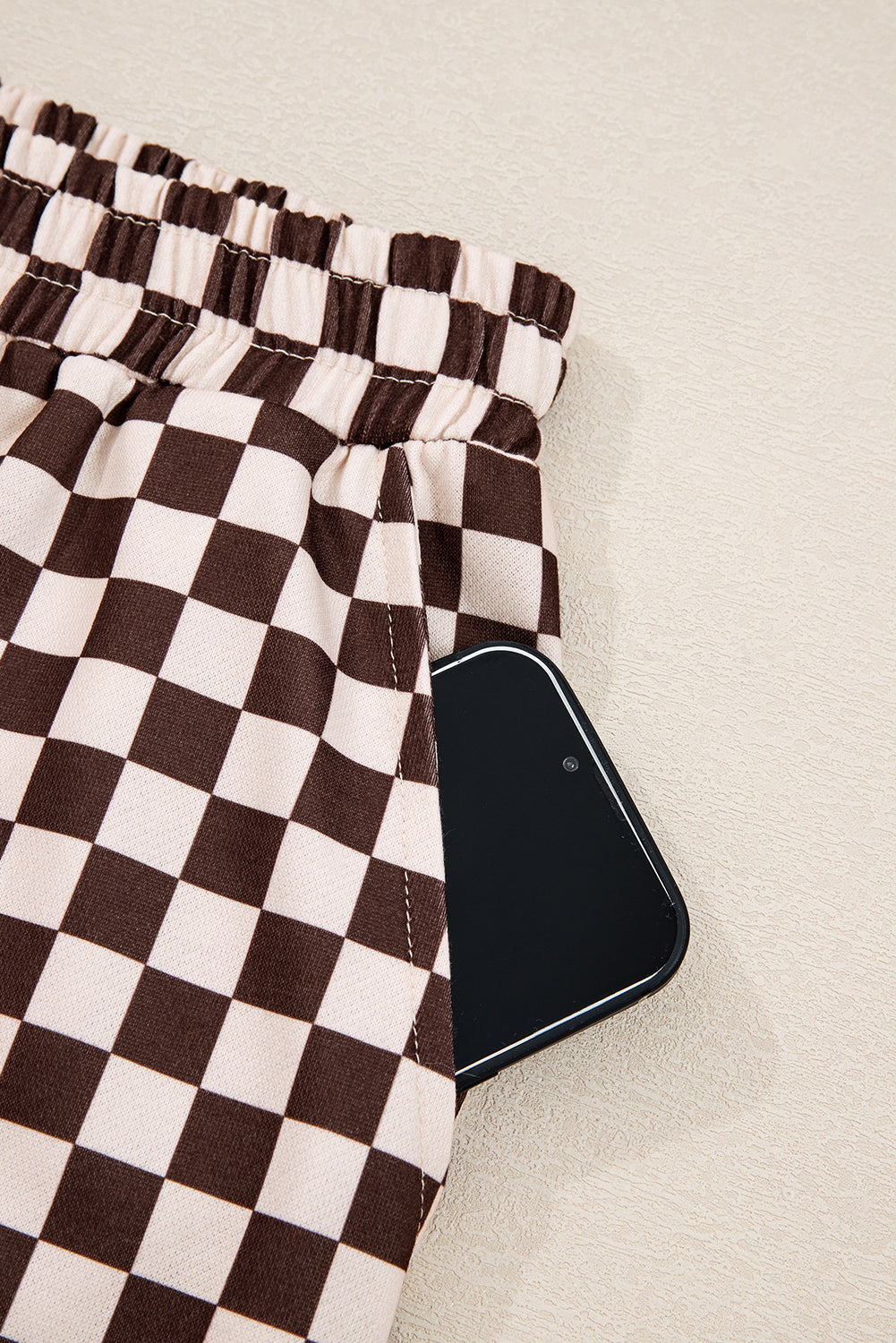 Black Checkered Co-ord Joggers Set eAura