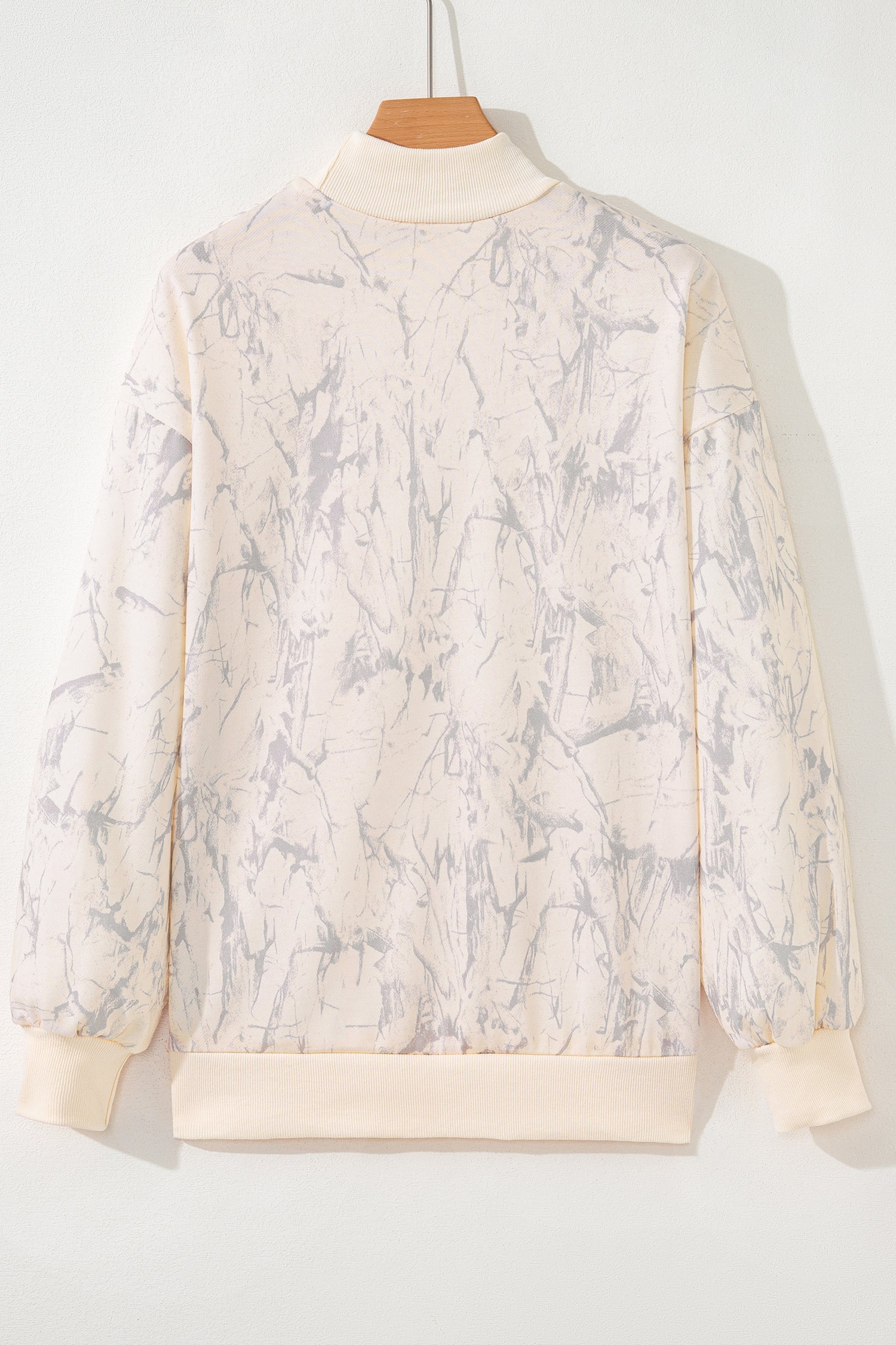Camo Mock Neck Baggy Sweatshirt - Tops/Sweatshirts & Hoodies