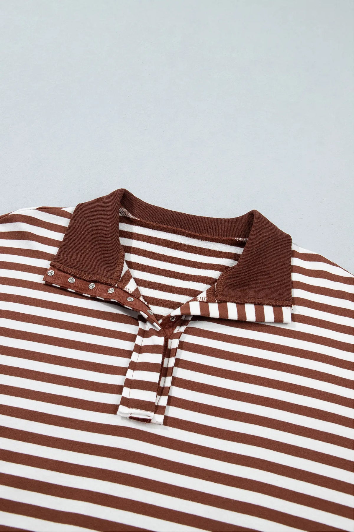 Colour Block Trim Raw Seam Split Hem Loose Pullover Sweatshirt