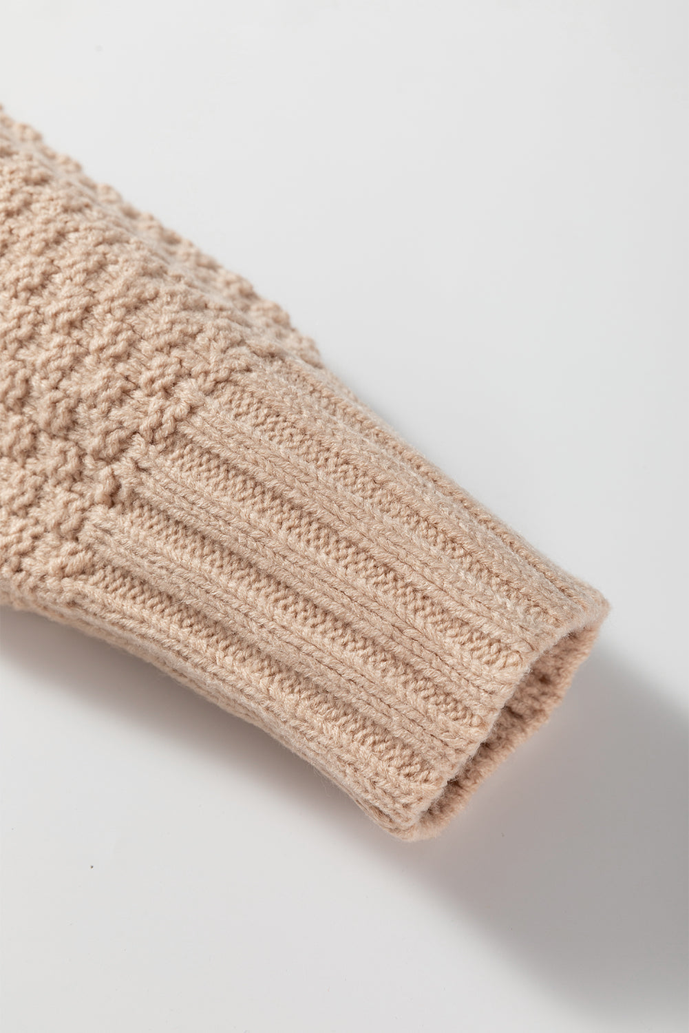 Open Front Knit Cardigan With Denim Pockets - eAura