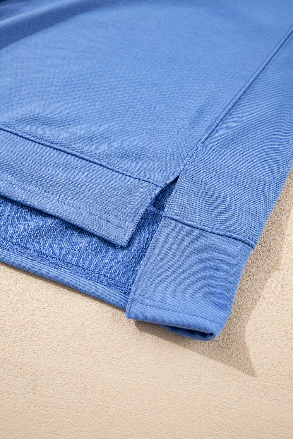 Sky Blue Casual Zipped Short Sleeve Hoodie and Shorts Set eAura