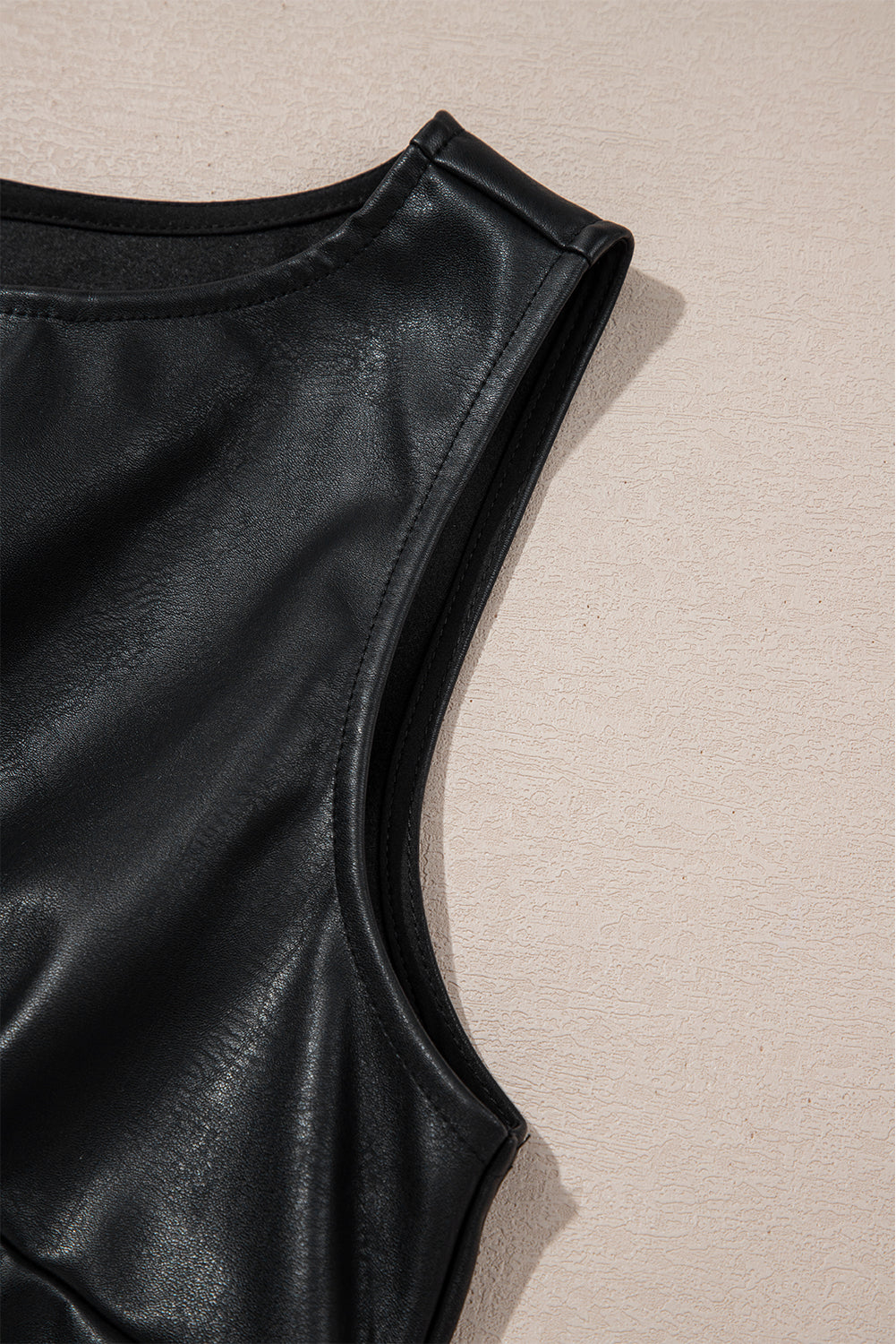 Black Faux Leather Sleeveless Mini Dress Dear-Lover Dropshipping