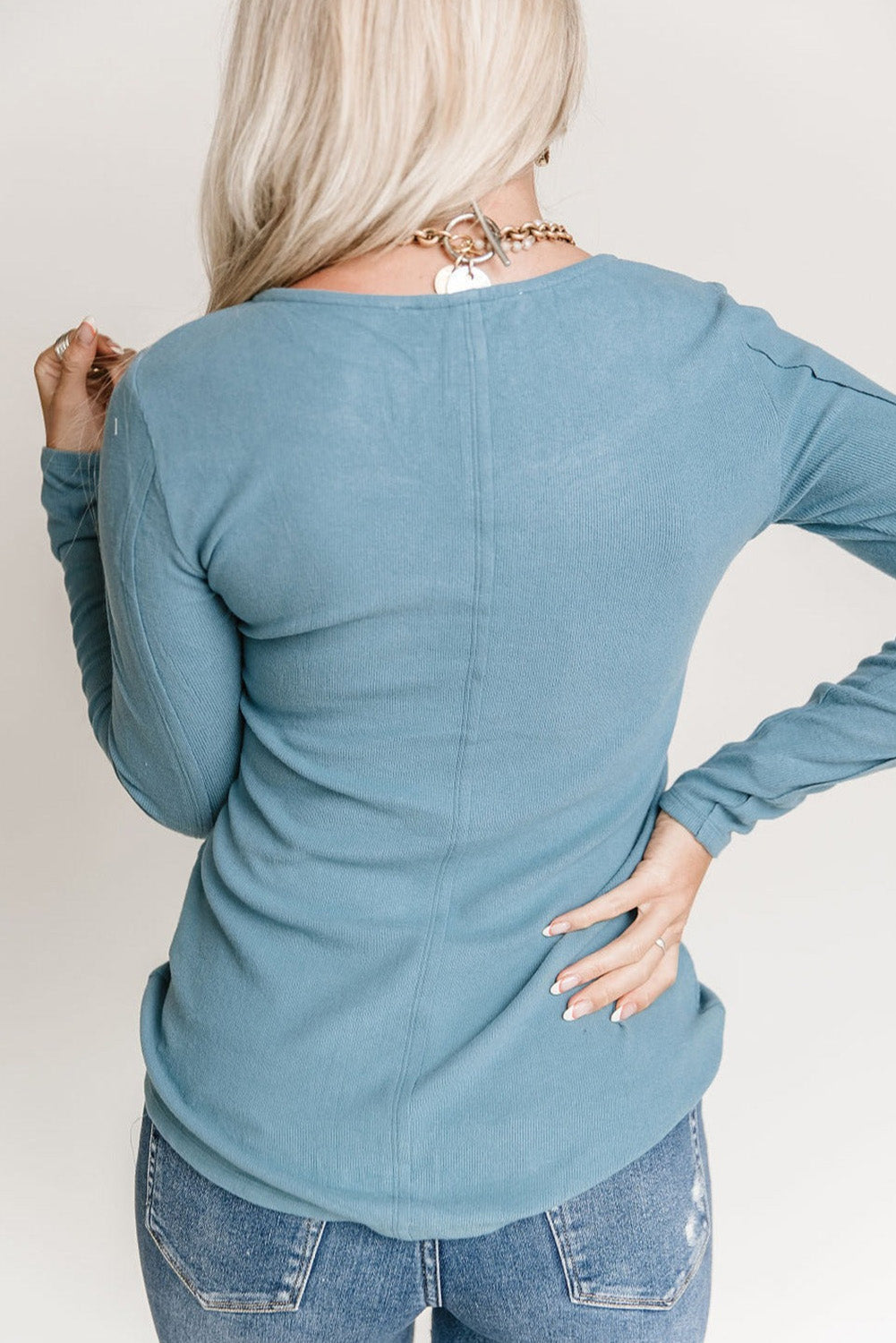 Lace Crochet V Neck Long Sleeve Top eAura