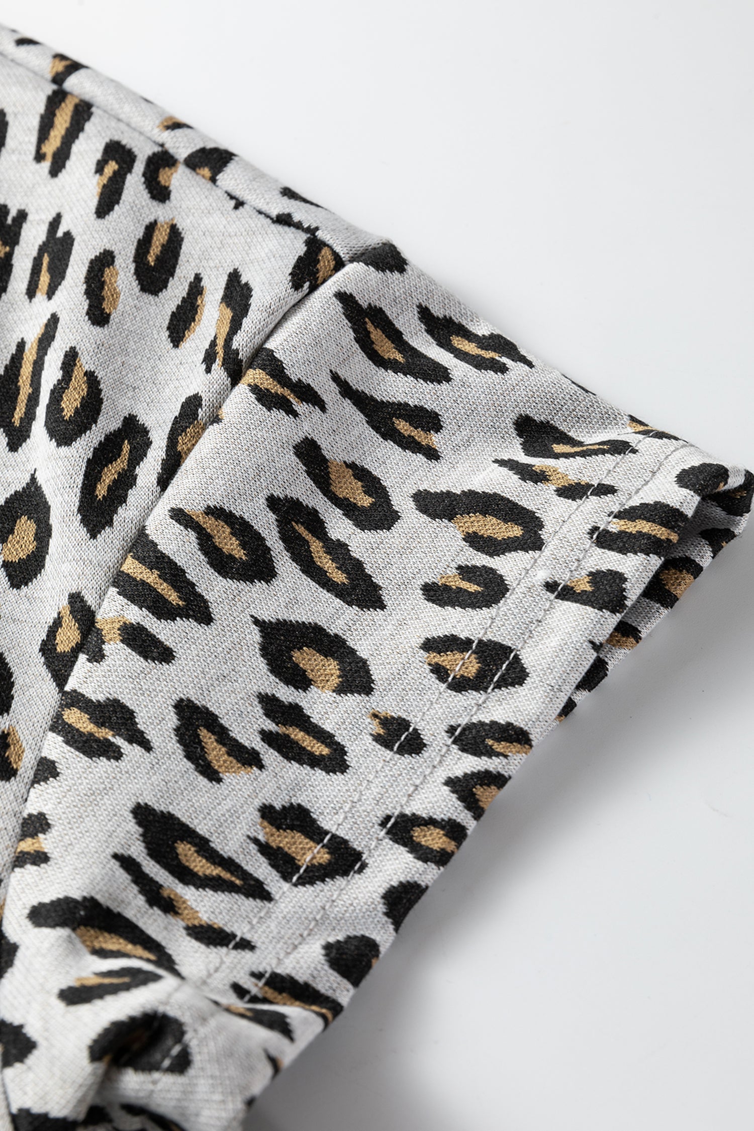 Leopard Print Casual Tee and Pants Co-ord Set - Two Piece Sets/Pant Sets