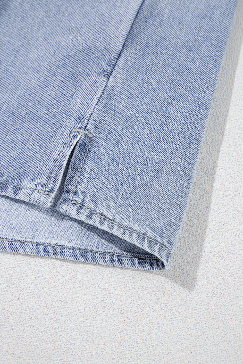 Dusk Blue Denim Pinup Folded Cap Sleeve Shirt eAura