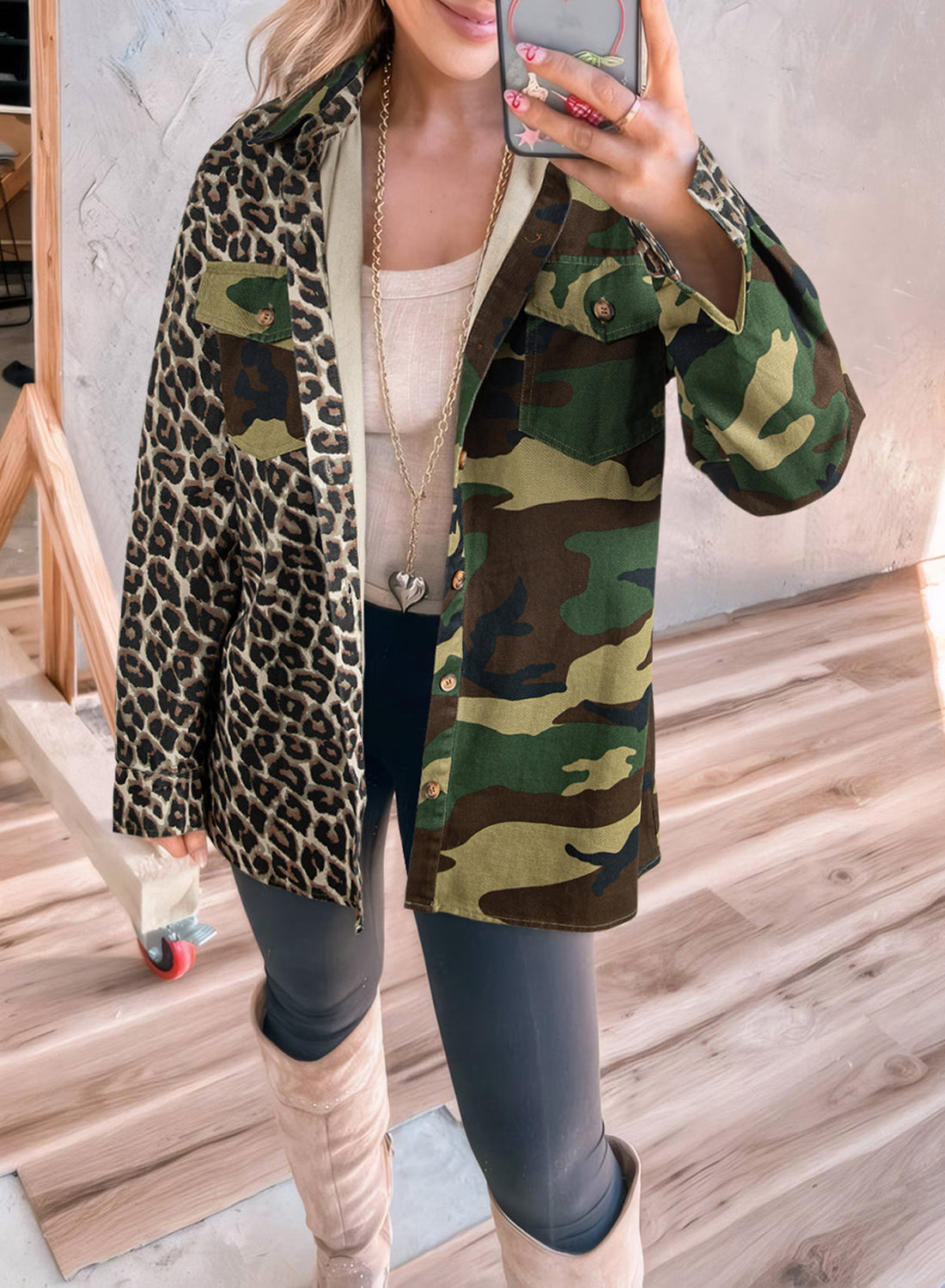Leopard Camo Patchwork Oversize Shacket Dear-Lover Dropshipping