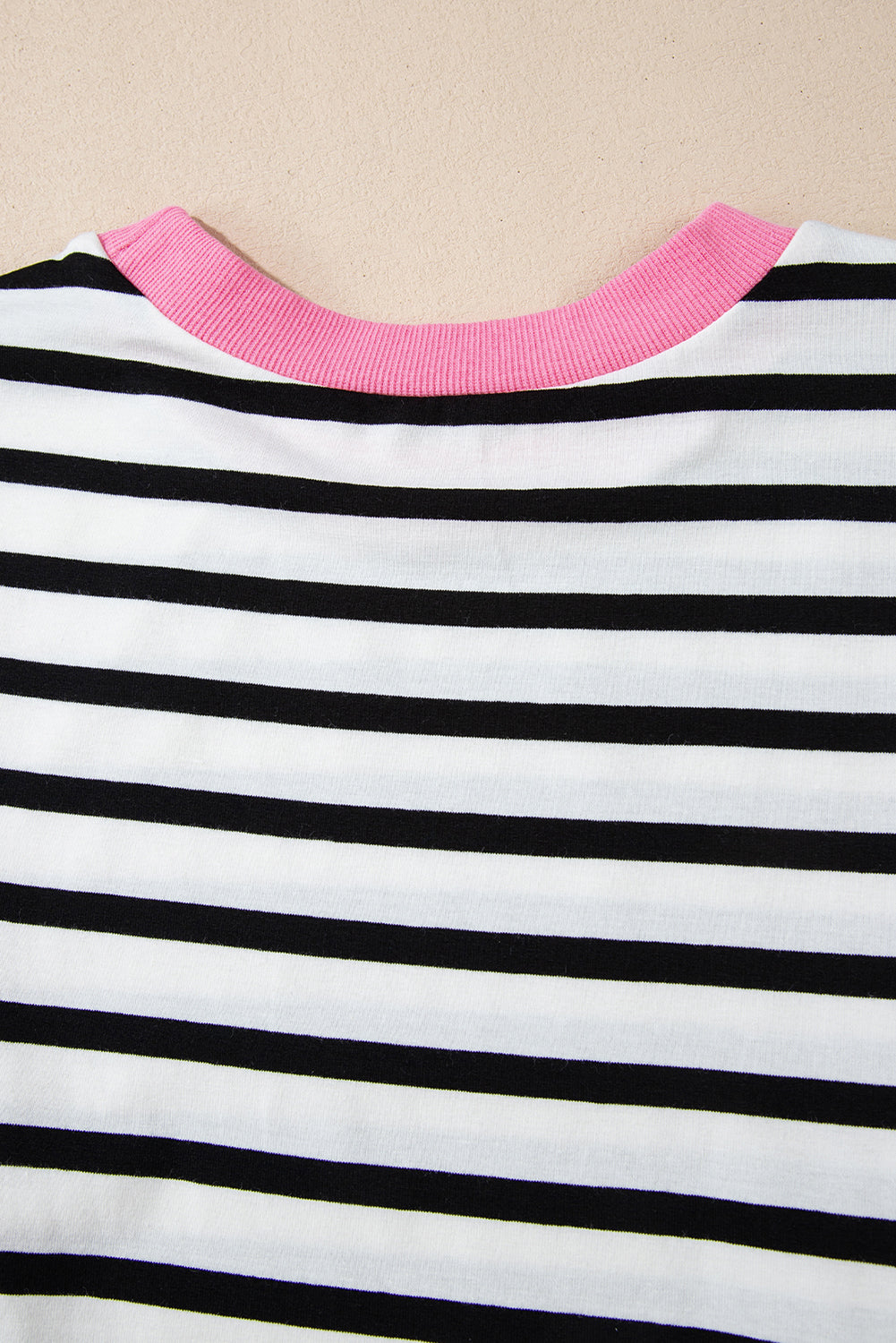 Black Striped Contrast Edge Long Sleeve Top Beagle Boutique Fashion Outlet