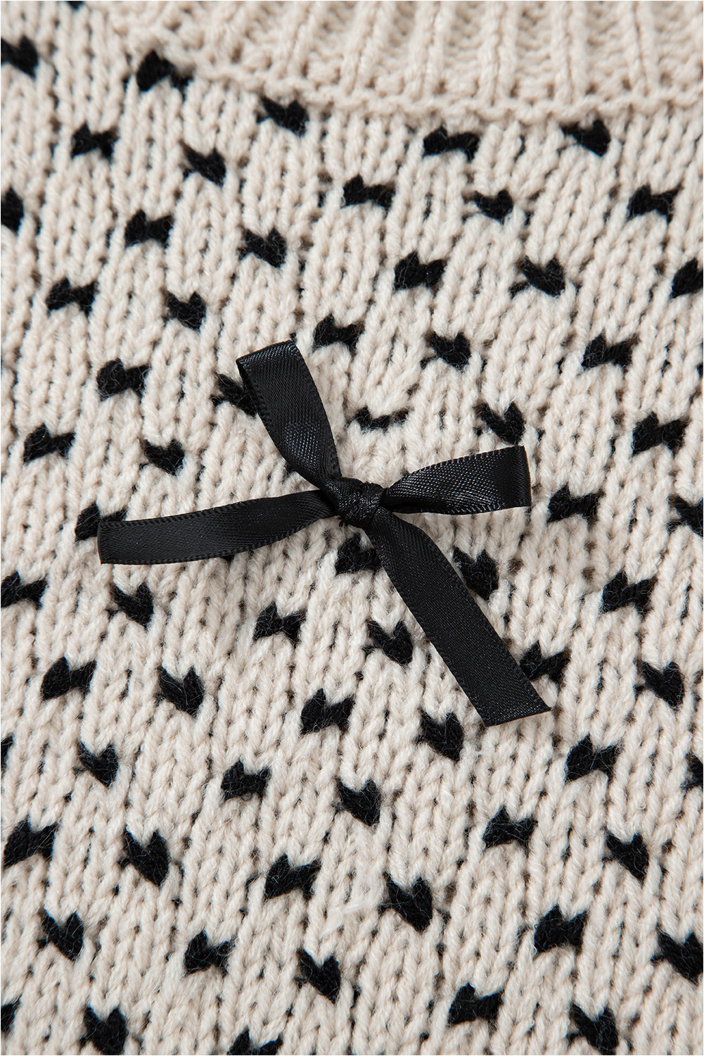 Bow Decor Ribbed Edge Sweater Dear-Lover Dropshipping
