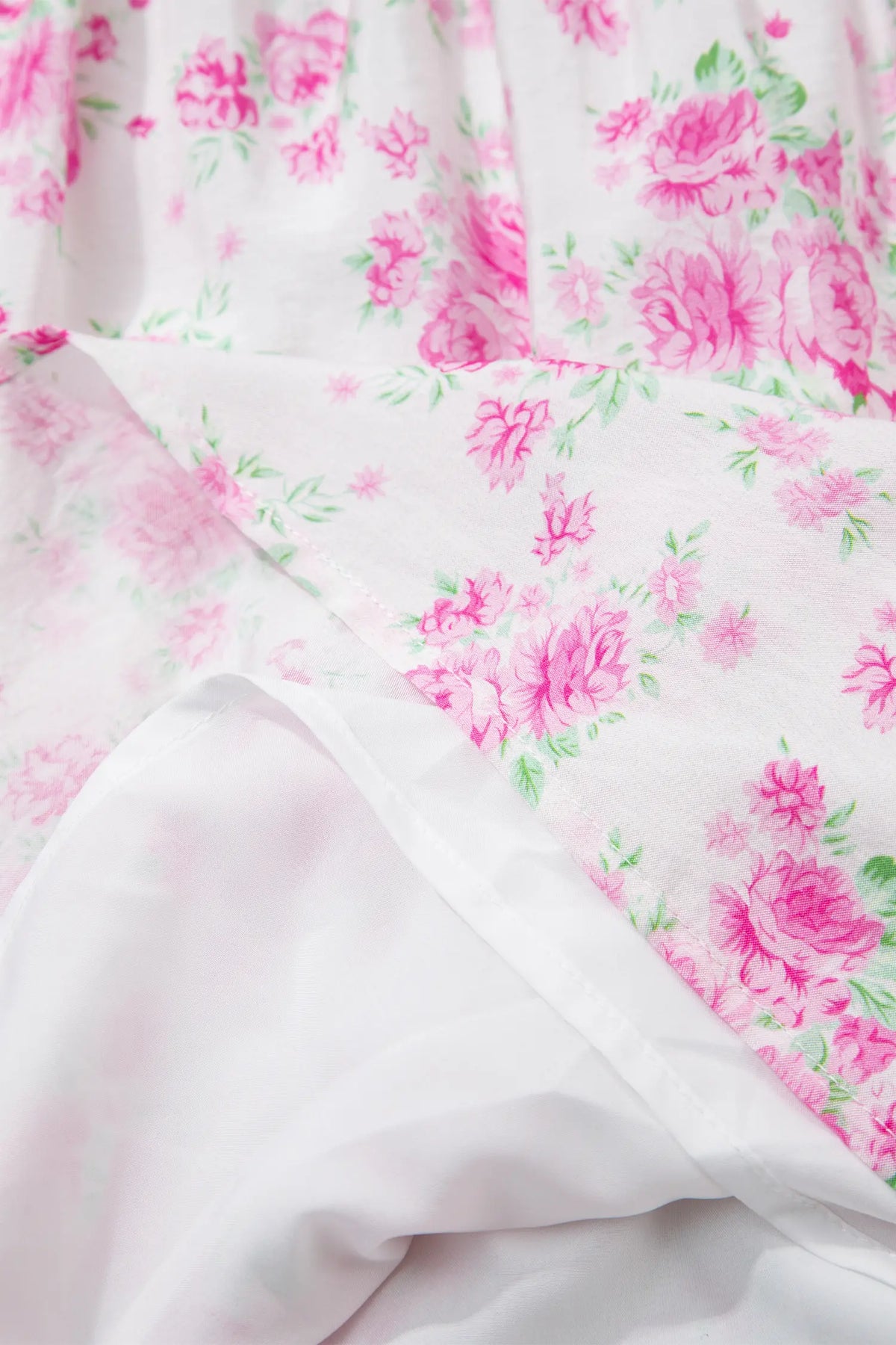Floral Print Square Neck Ribbon Knot Back Cute Mini Dress – Pink