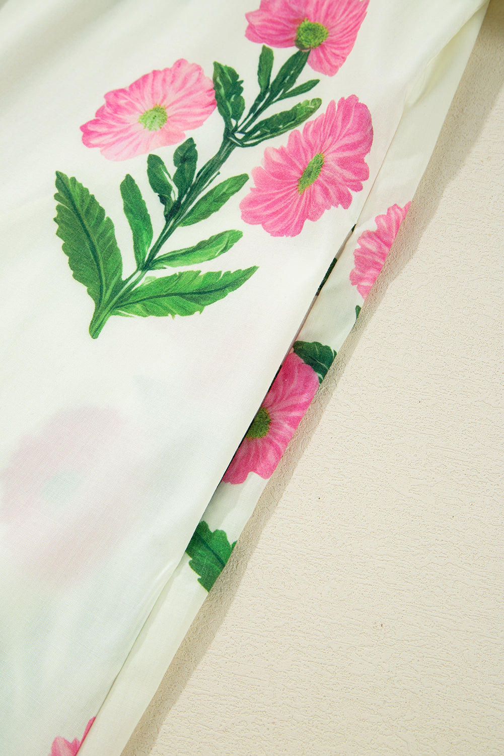 Floral Short Sleeve Split Neck Loose Mini Dress eAura