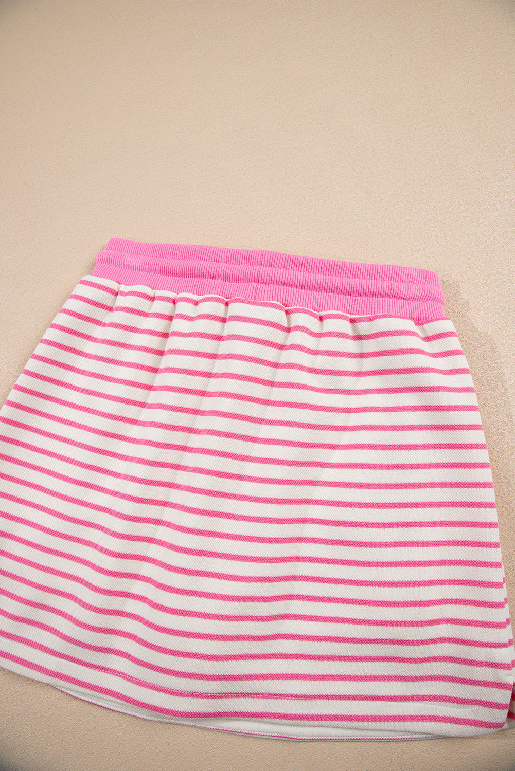 Stripe Collared V-Neck Drop Shoulder Pullover and Skort 2pcs Co-ord Dear-Lover Dropshipping