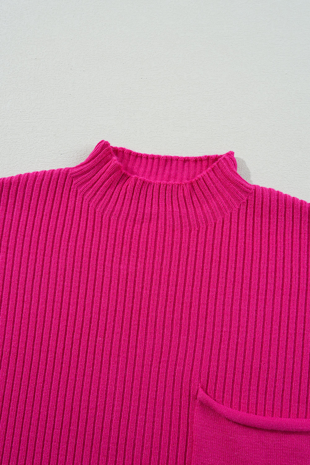 Patch Pocket Ribbed Knit Short Sleeve Sweater eAura