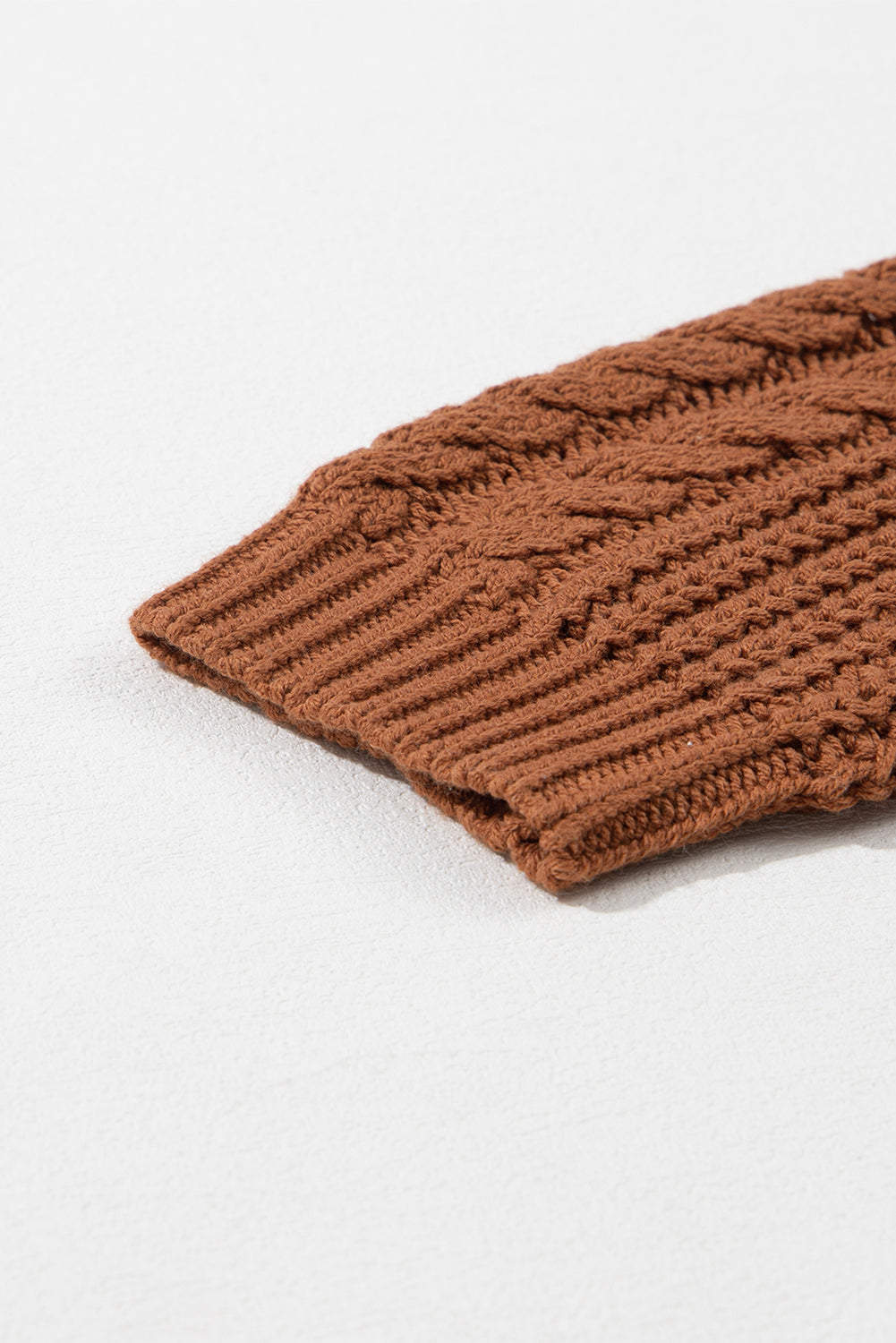 Khaki Mix Textured Knit Colourblock Patchwork Sweater eAura
