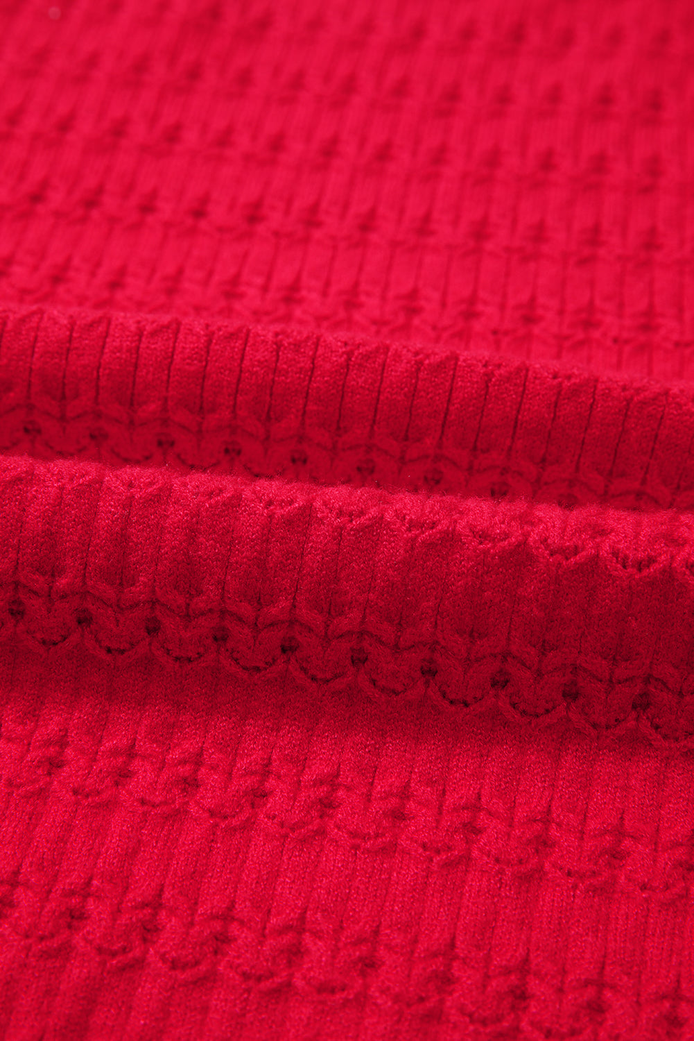 Pattern Knit Ribbed Cuffs Sweater - eAura