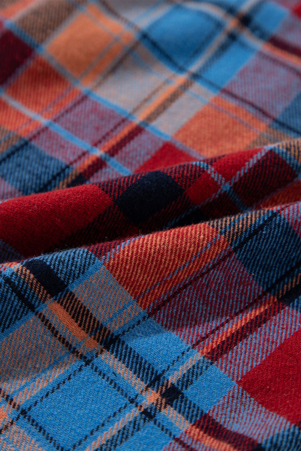 Red Plaid Print Loose Vintage Shirt eAura