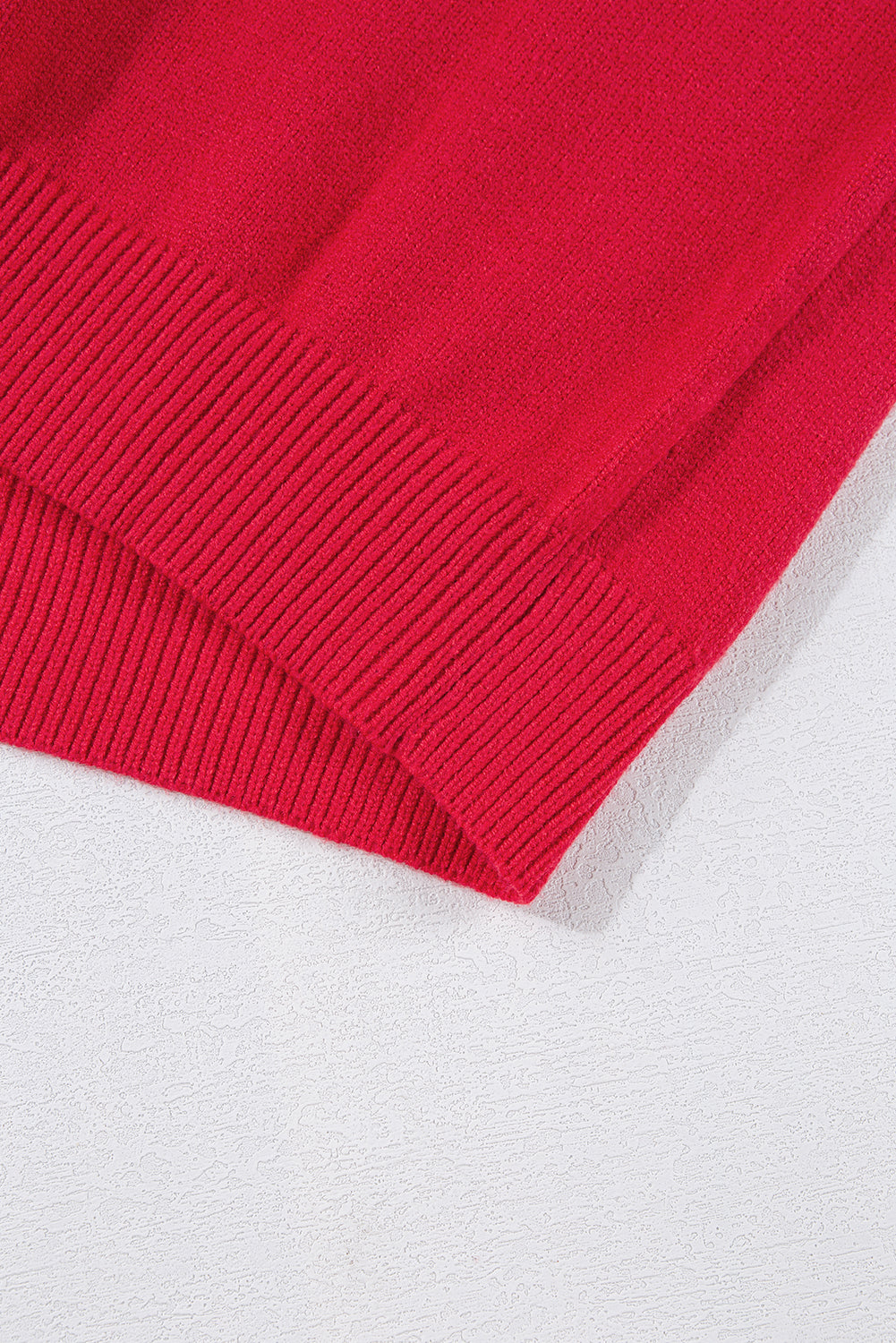 Fiery Red Tinsel Merry Letter Drop Shoulder Baggy Sweater eAura