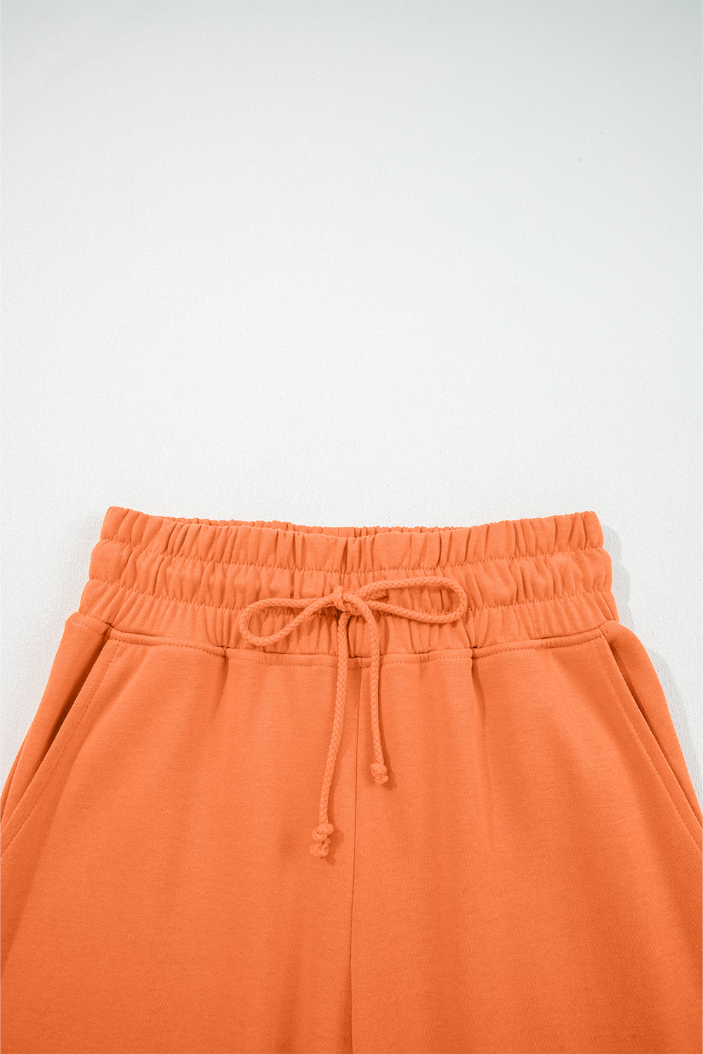 Drop Shoulder Puff Sleeve Crop Pullover and Drawstring Wide Leg Trousers Co-ord Set - eAura