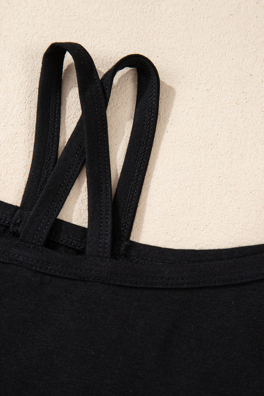 Black Asymmetric Criss Cross One Shoulder T Shirt BB Fashion Outlet