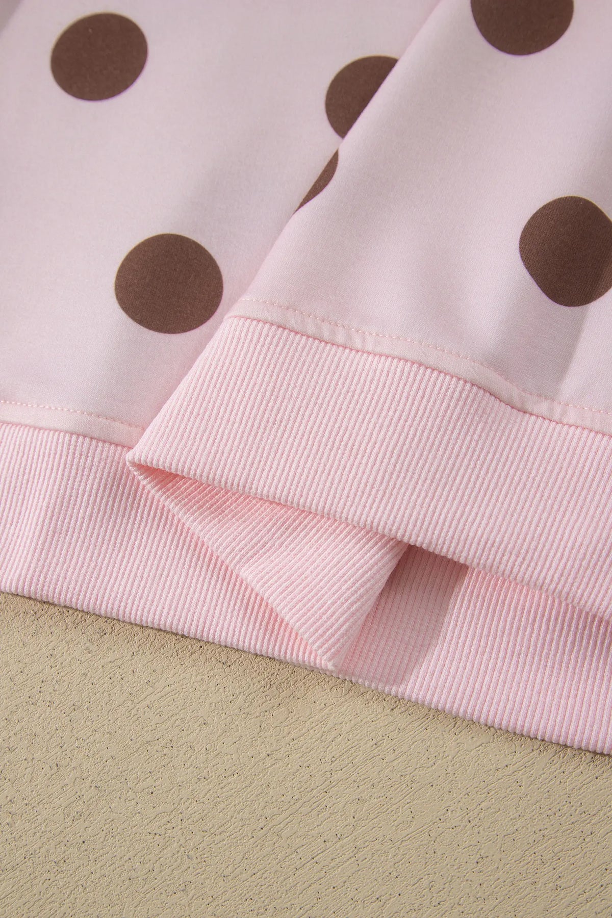 Polka Dot Two Piece Set Long Sleeve Casual Skirt Set – Pink