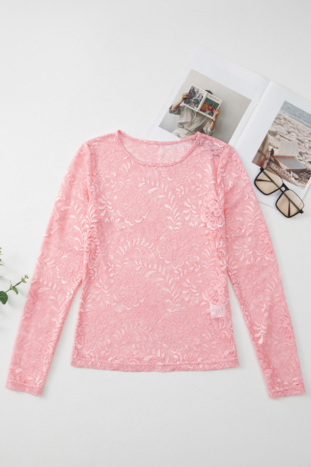 Blossom Floral Lace Sheer Long Sleeve Top eAura