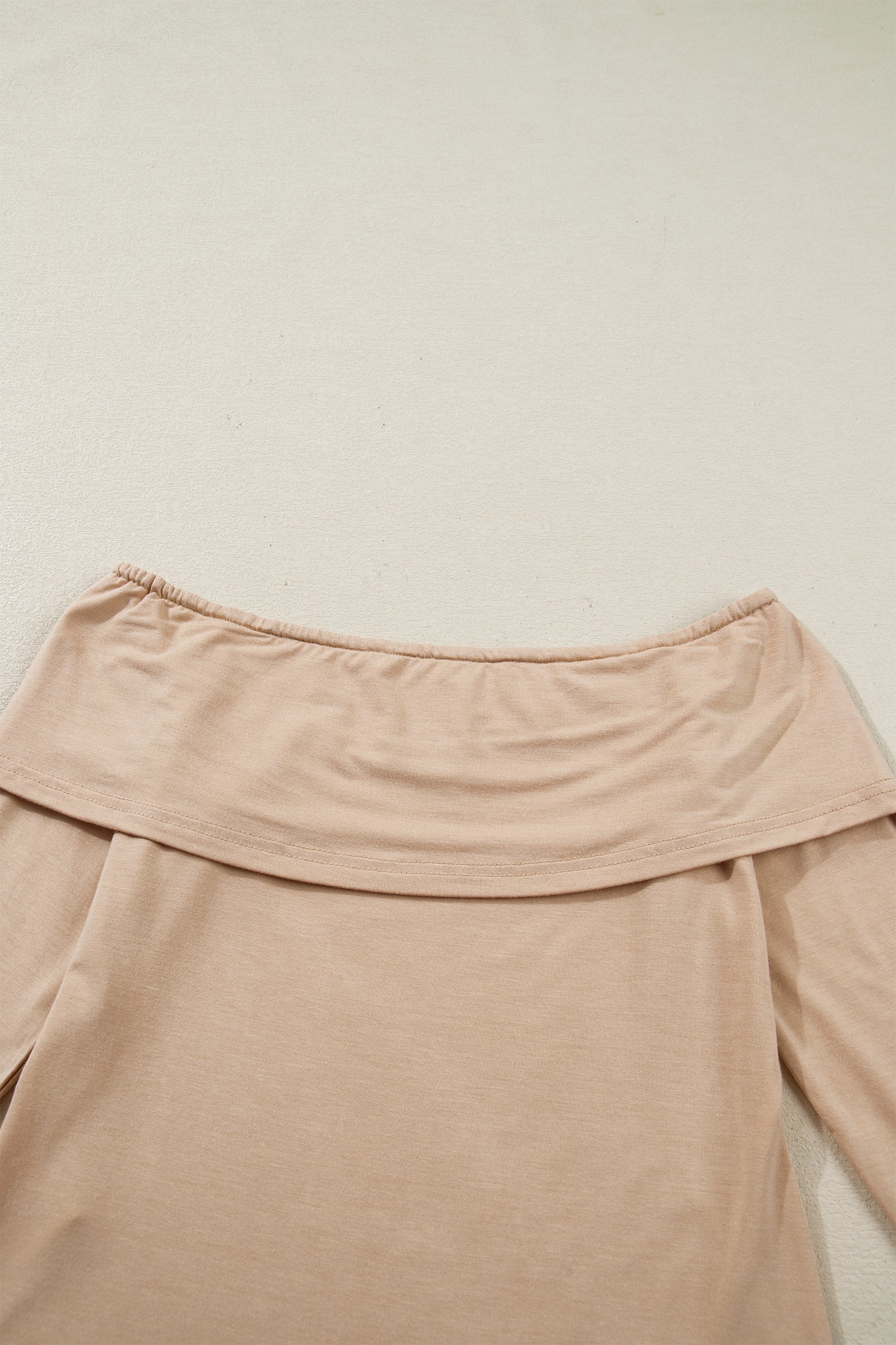 Foldover Off The Shoulder Long Sleeve Slim Top - eAura