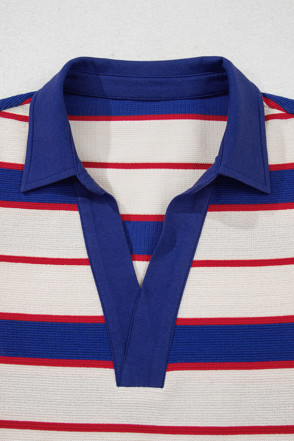 Blue Stripe Polo Pullover Sweatshirt - eAura