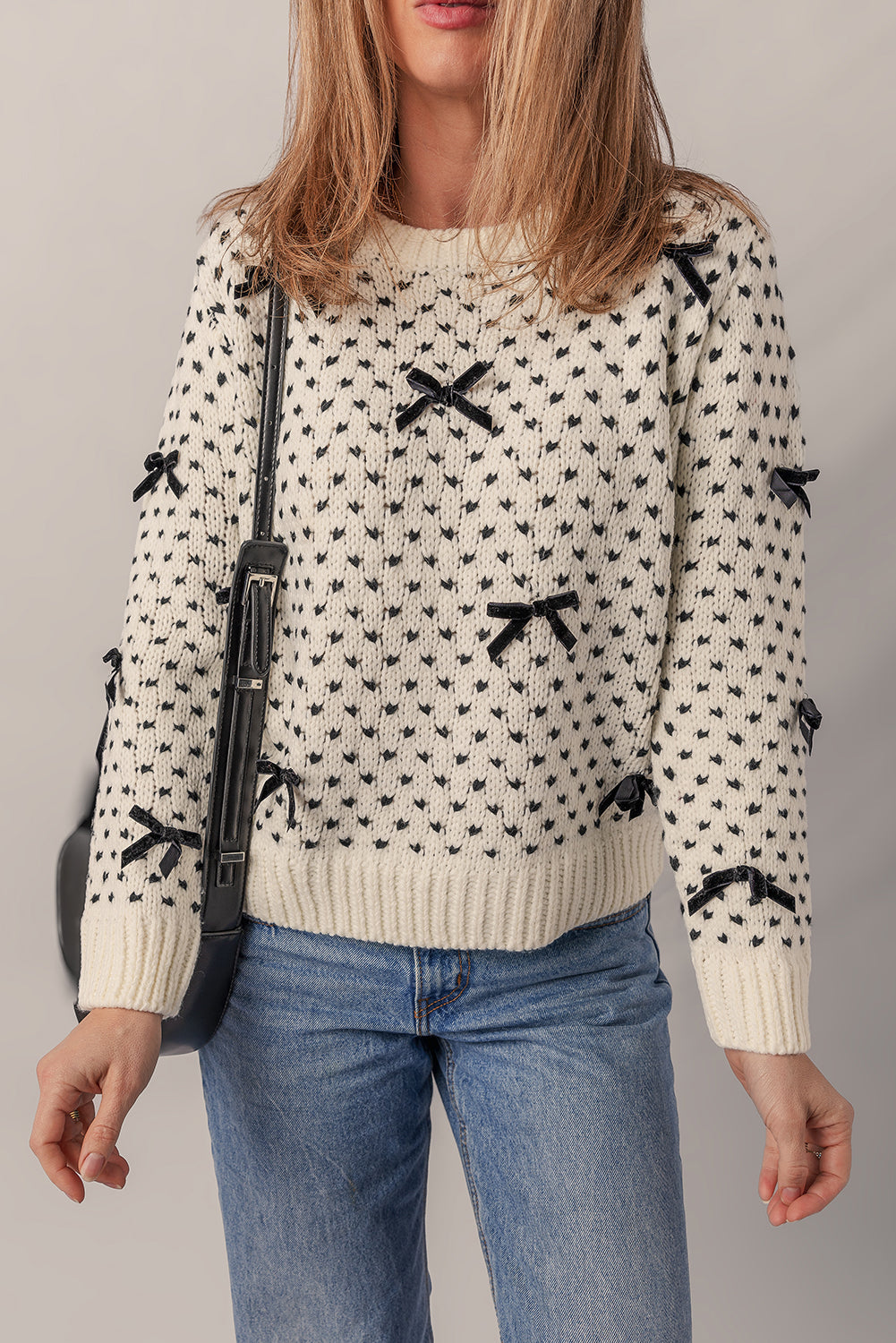 Bow Decor Ribbed Edge Sweater Dear-Lover Dropshipping