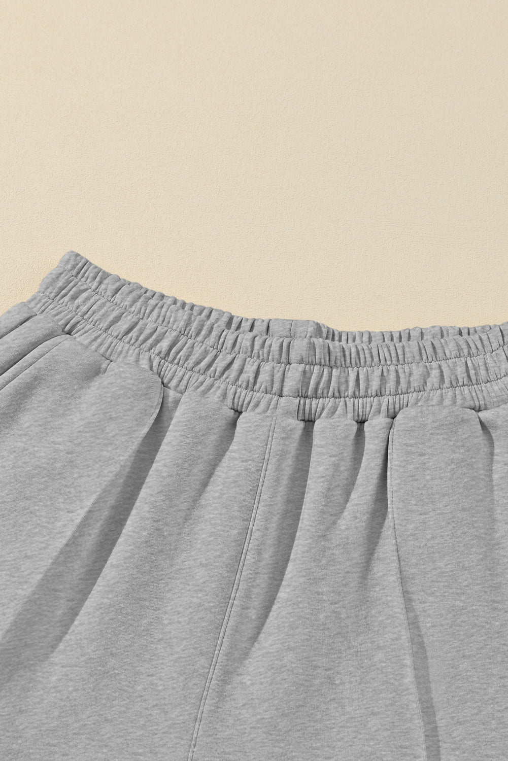 Solid Zip Sailor Collar Pullover Athleisure Sweatpants 2pcs Set – Light Grey