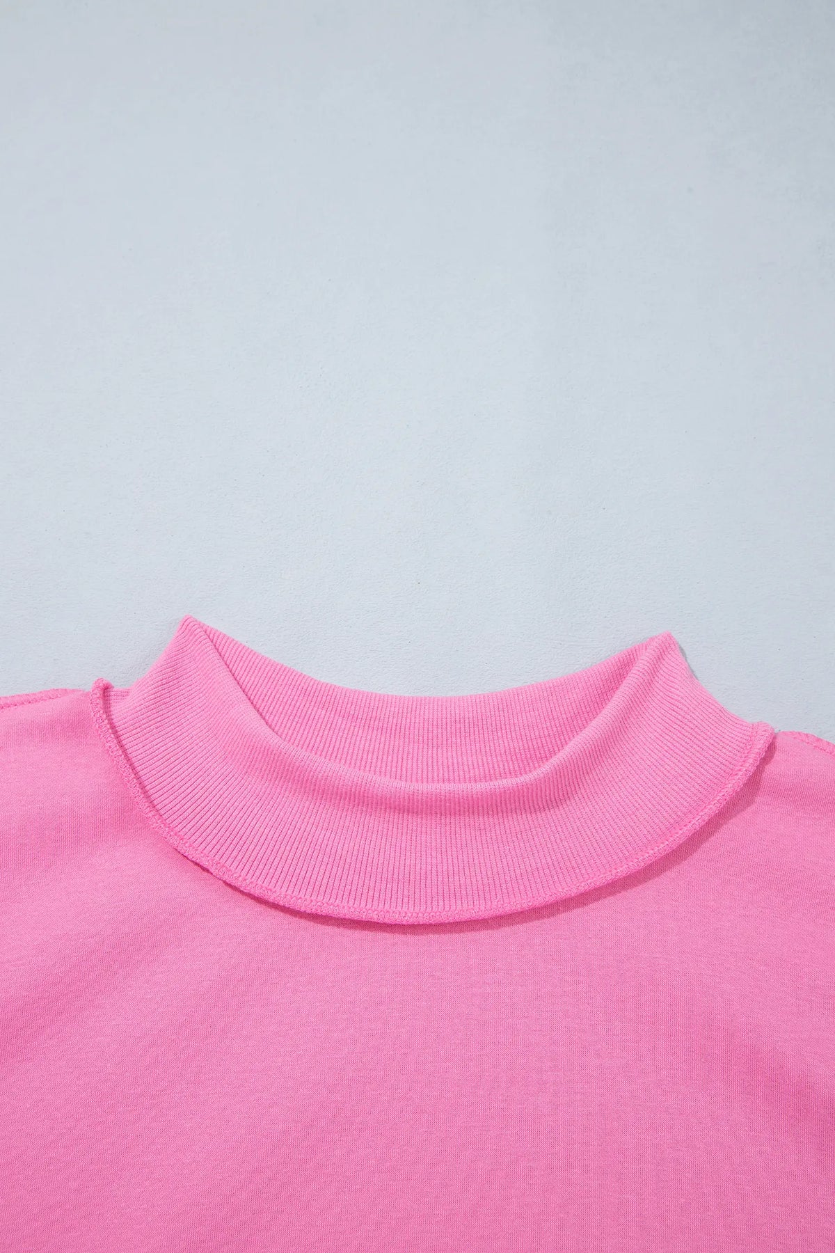Bright Pink Exposed Seam Detail Reversible Double Wear Plus Size Sweatshirt