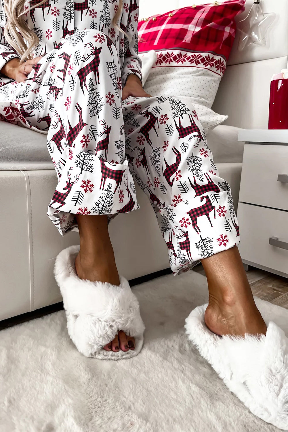 Christmas Print Shirt Pyjama Set eAura
