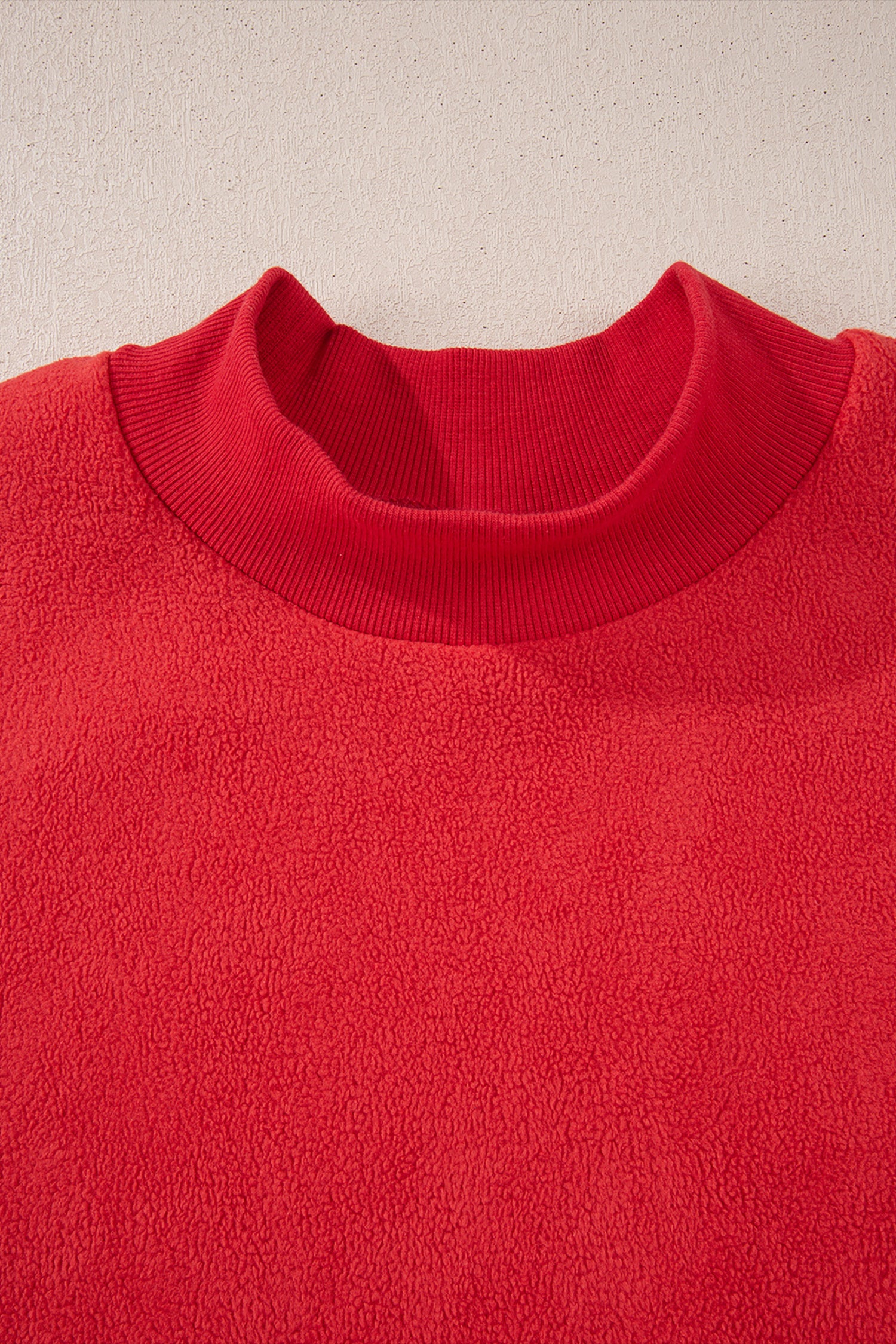 Carrot Oversize Drop Shoulder Reversible Mock Neck Sweatshirt – Orange