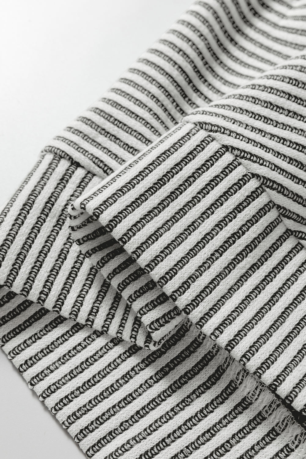 Grey Ribbed Round Neck Long Lantern Sleeve Top - eAura