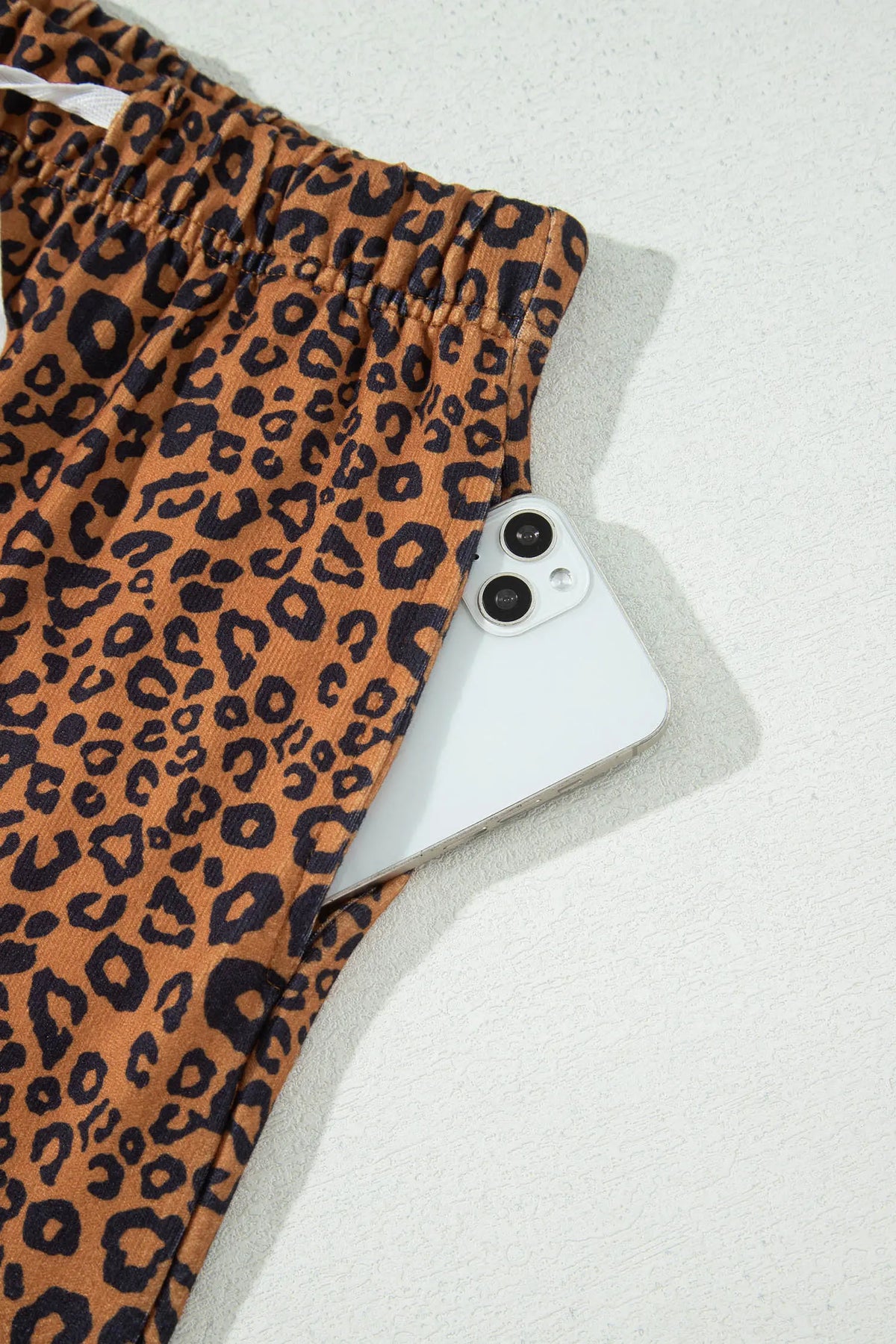 Leopard Print Long Sleeve Top Relaxed Pant Set – Brown