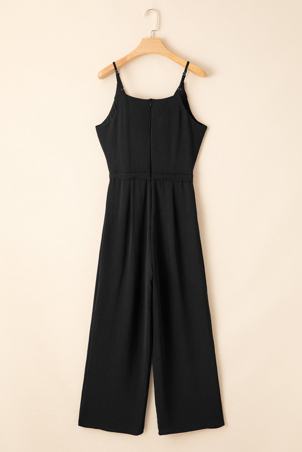 Spaghetti Strap Wide Leg Drawstring High Waist Jumpsuit