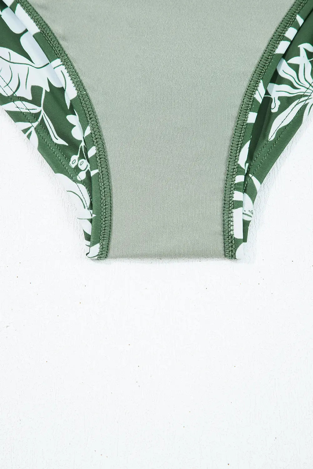 O-ring Knot Back Straps Ricrac Trim V Neck Tankini Contrast Printed Swim Short 2pcs Set – Four Leaf Clover