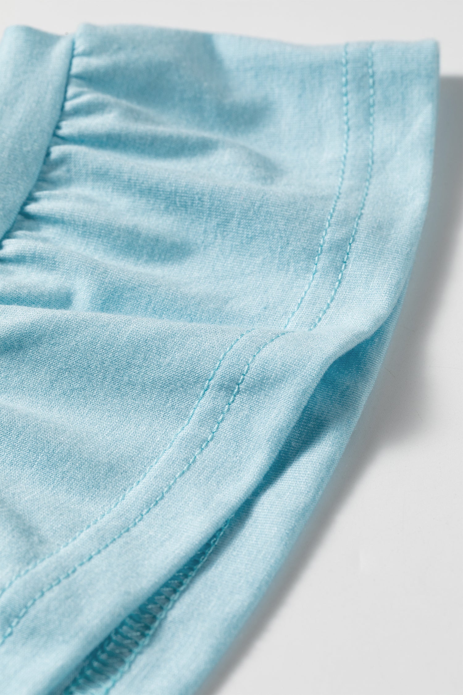 Ruffled Short Sleeve Plus Size Casual Blouse – Light Blue