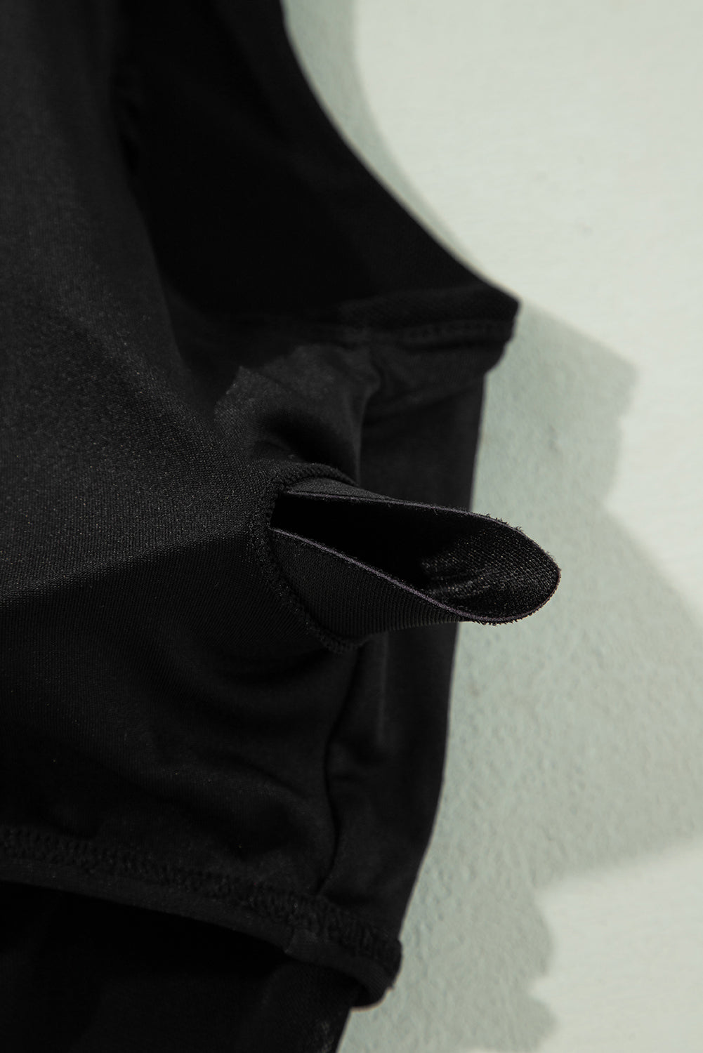 Black Pleated Mesh One Shoulder Bikini Top and Skirts Set eAura